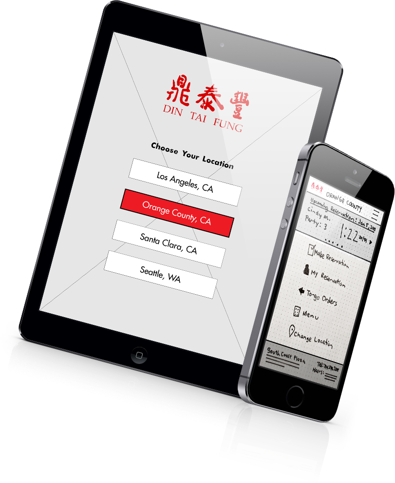 Din Tai Fung screen on different devices